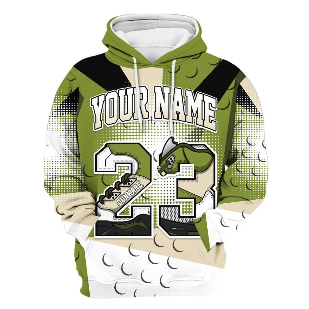 Hoodie To Match SB Dunk Low Asparagus - Poly Custom Name Number 23 5s All Over Print