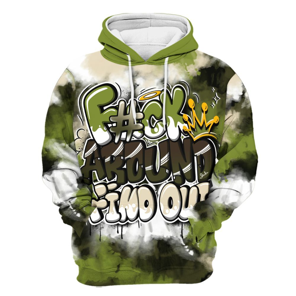 Hoodie To Match SB Dunk Low Asparagus - Tie Dye FK Around Find Out All Over Print