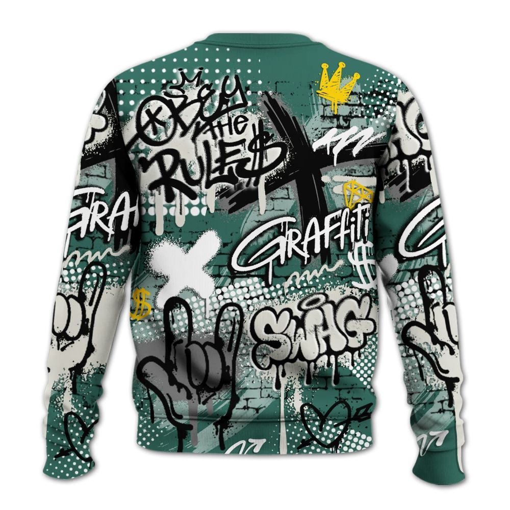 Sweatshirt To Match RM Oxidized Green 4s - True It Real Graffiti Streetwear All Over Print