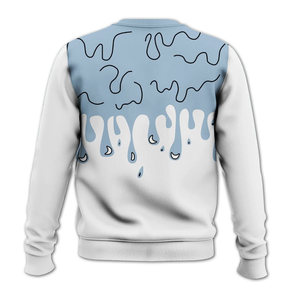 Sweatshirt To Match Mid Ice Blue 1s - Snake Trust No One Drip All Over Print