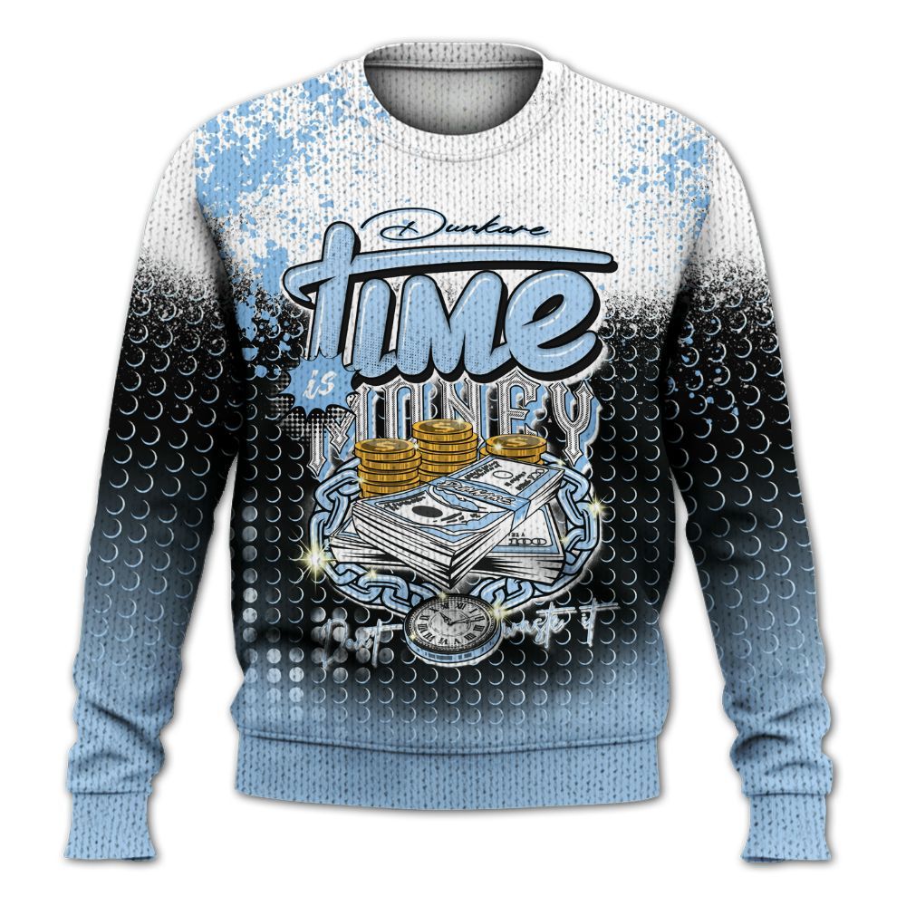 Knitted Sweater To Match High University Blue 1s - Halftone Time Is Money