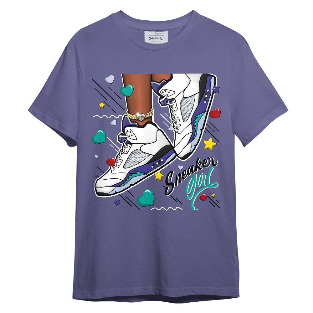 Shirt To Match Retro Grape 5s - SNEAKER Girl Heart Flying Graphic