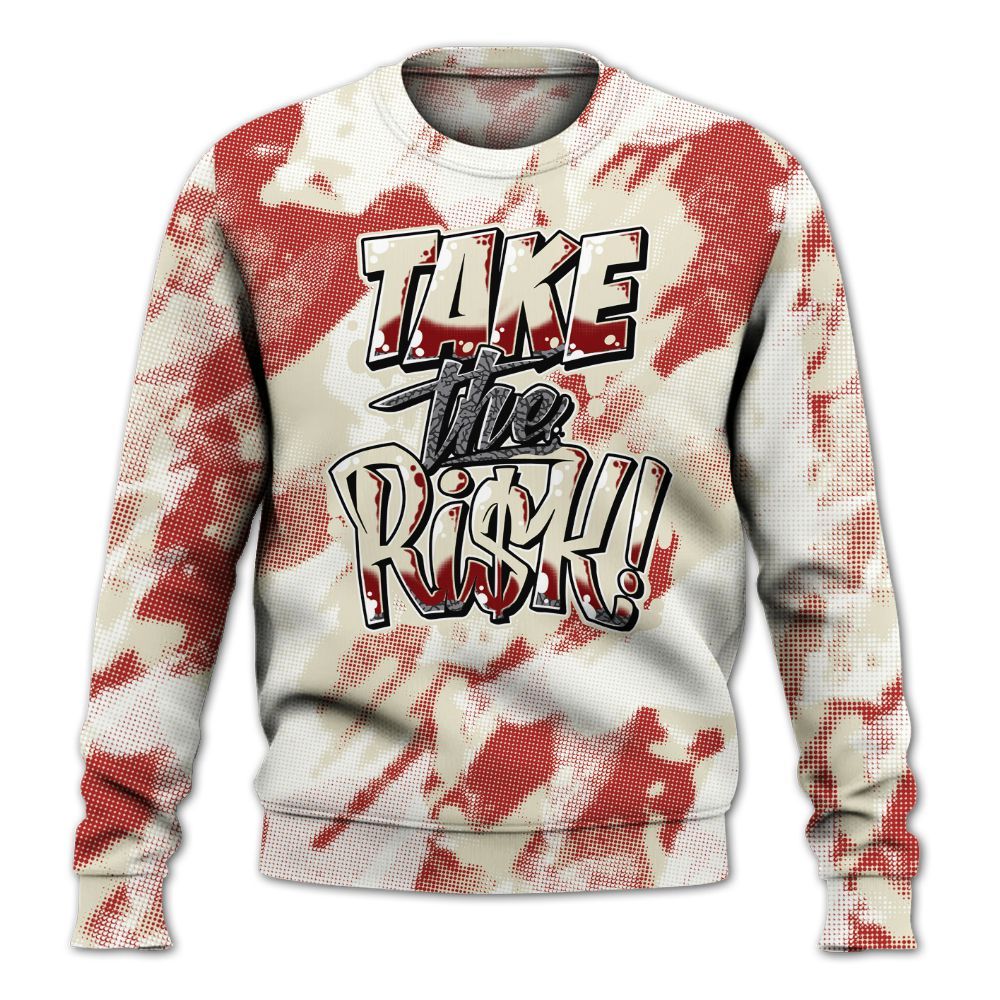Sweatshirt To Match Cement Grey 3s - Take Risks Abstract All Over Print