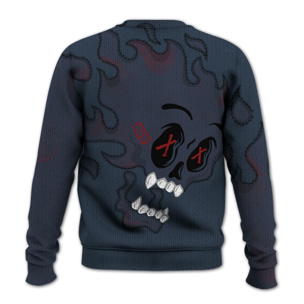 Knitted Sweater To Match Retro Olympic 6s - All Hustle No Lucky Skull