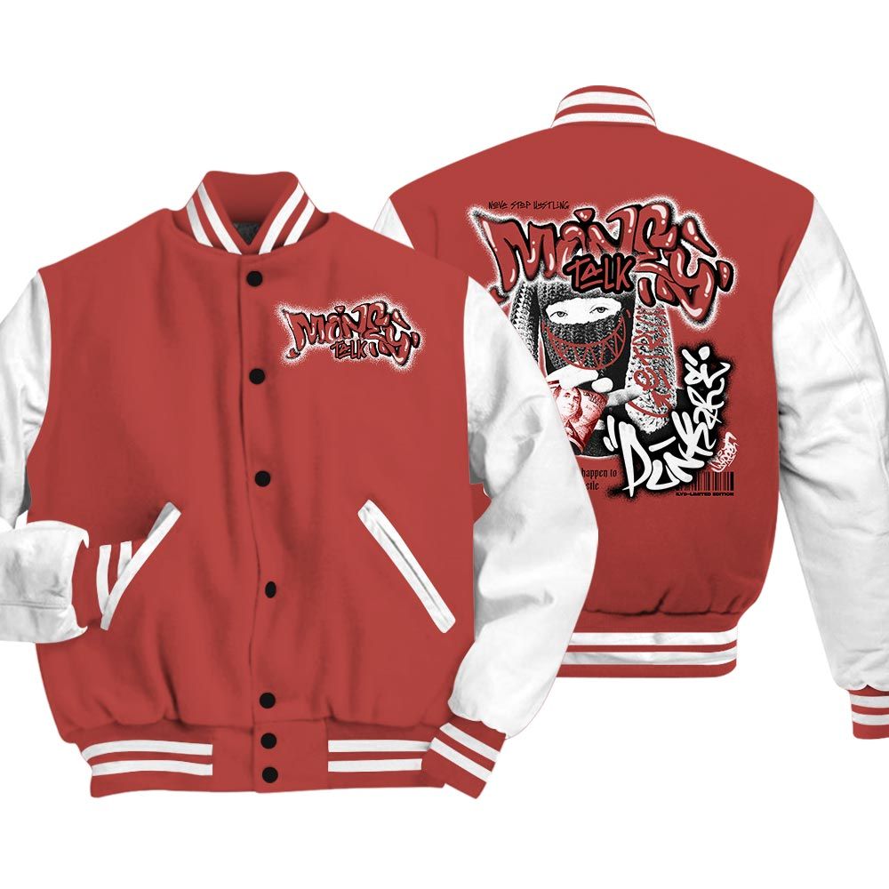 Varsity Jacket To Match Varsity Money Talk Rap, Dune Red 13s T-Shirt, To Match Sneaker Dune Red 13s Baseball Varsity Jacket LTRP