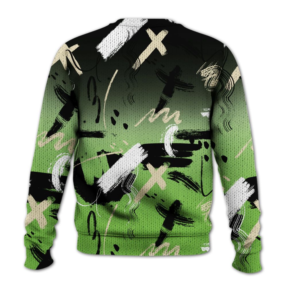 Knitted Sweater To Match Air Max Waffle SP Action Green - Money Hustle Grind Pray