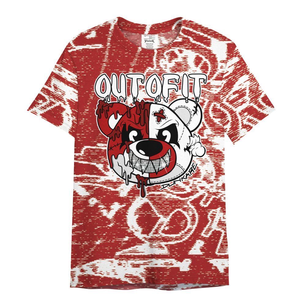 Shirt To Match Red Taxi 12s - Out Of It Bear Avant-Garde All Over Print