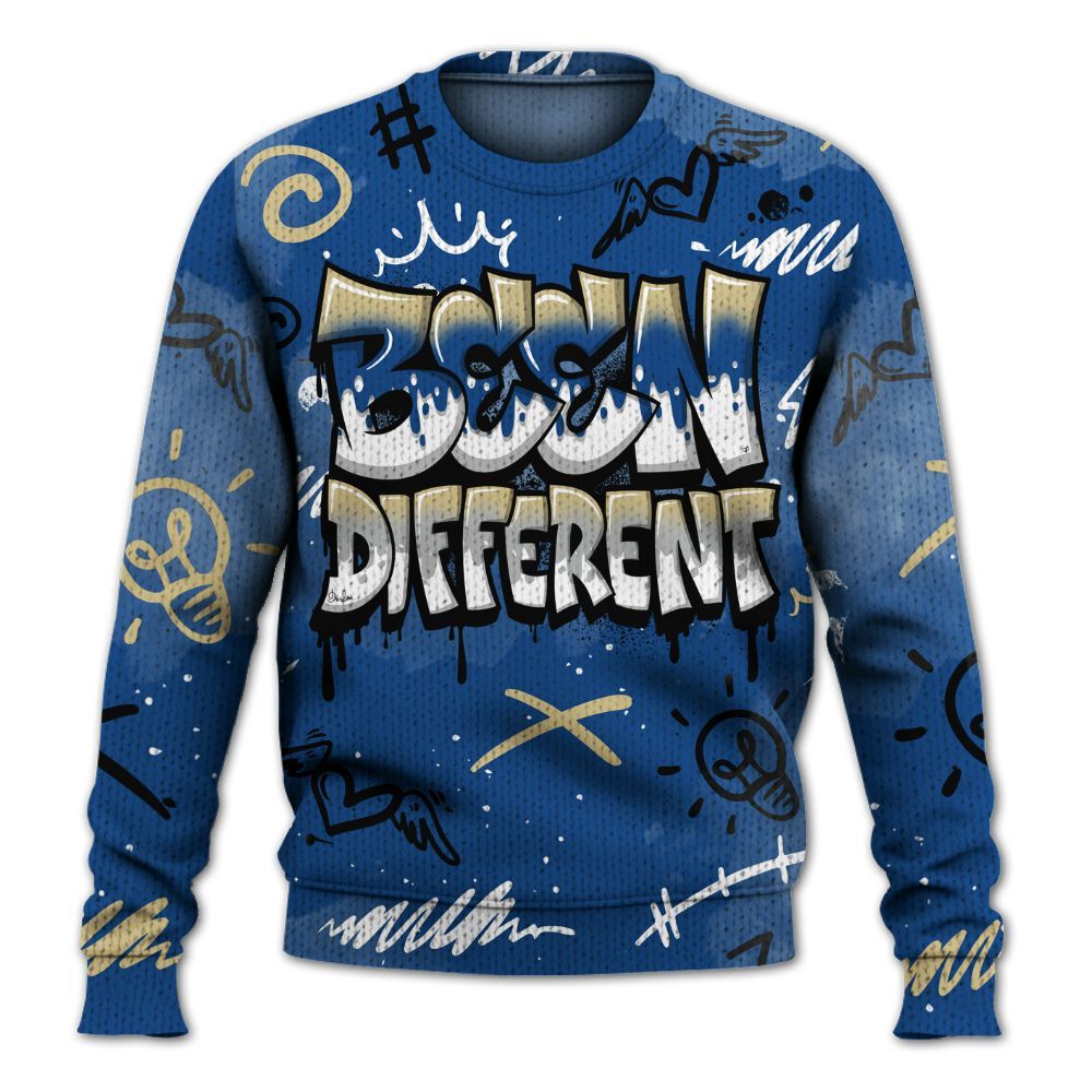 Knitted Sweater To Match Air Ship Royal Blue - Drip Been Di2ferent