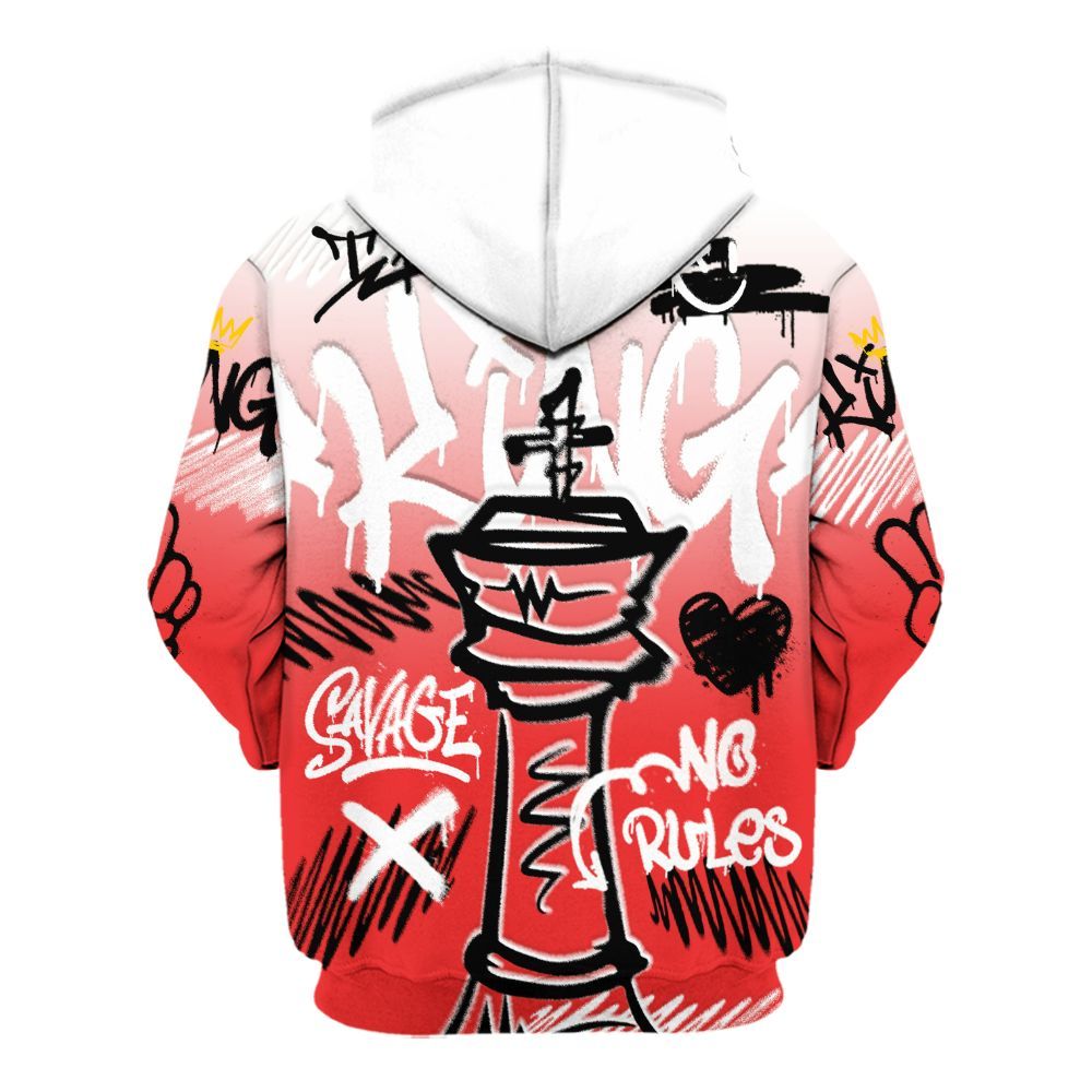Hoodie To Match Red Thunder 4s - Street King Chess Streetwear All Over Print