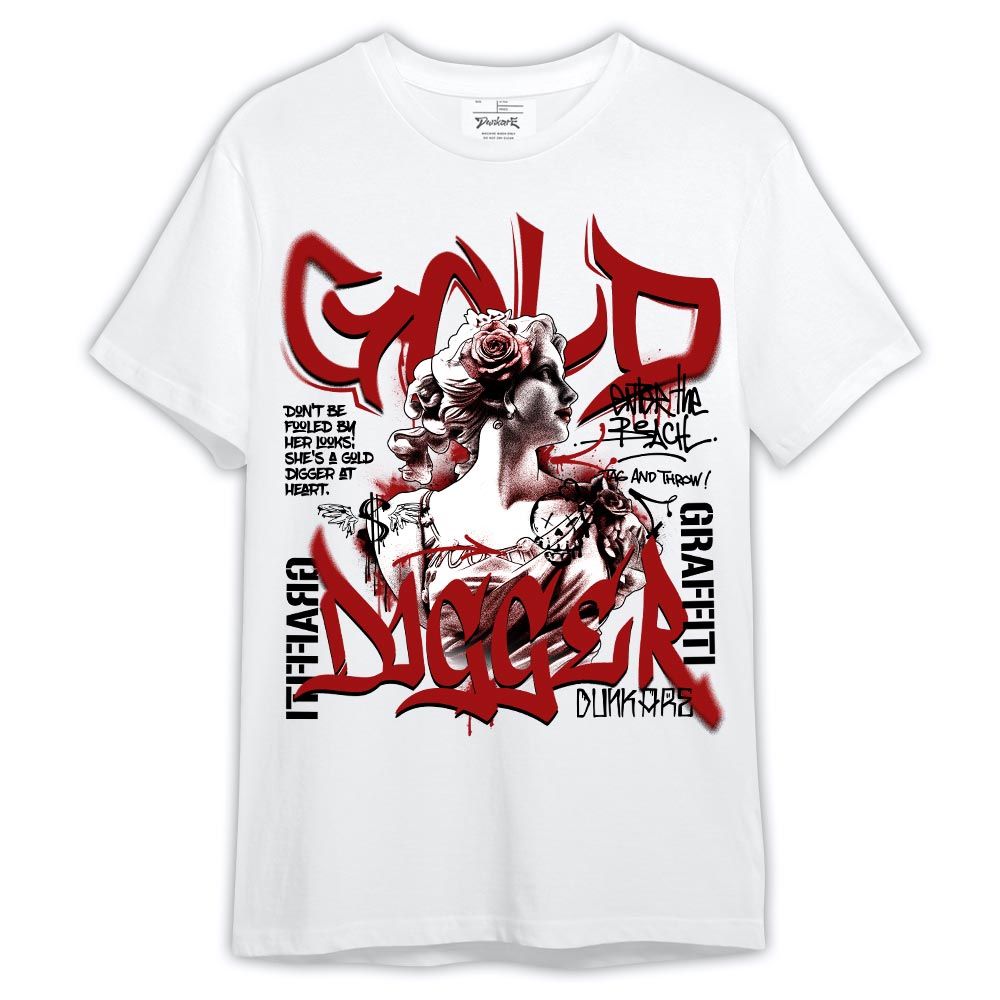 Shirt To Match Red Taxi 12s - Graphic Gold Digger Shirt Red Taxi 12s Outfit