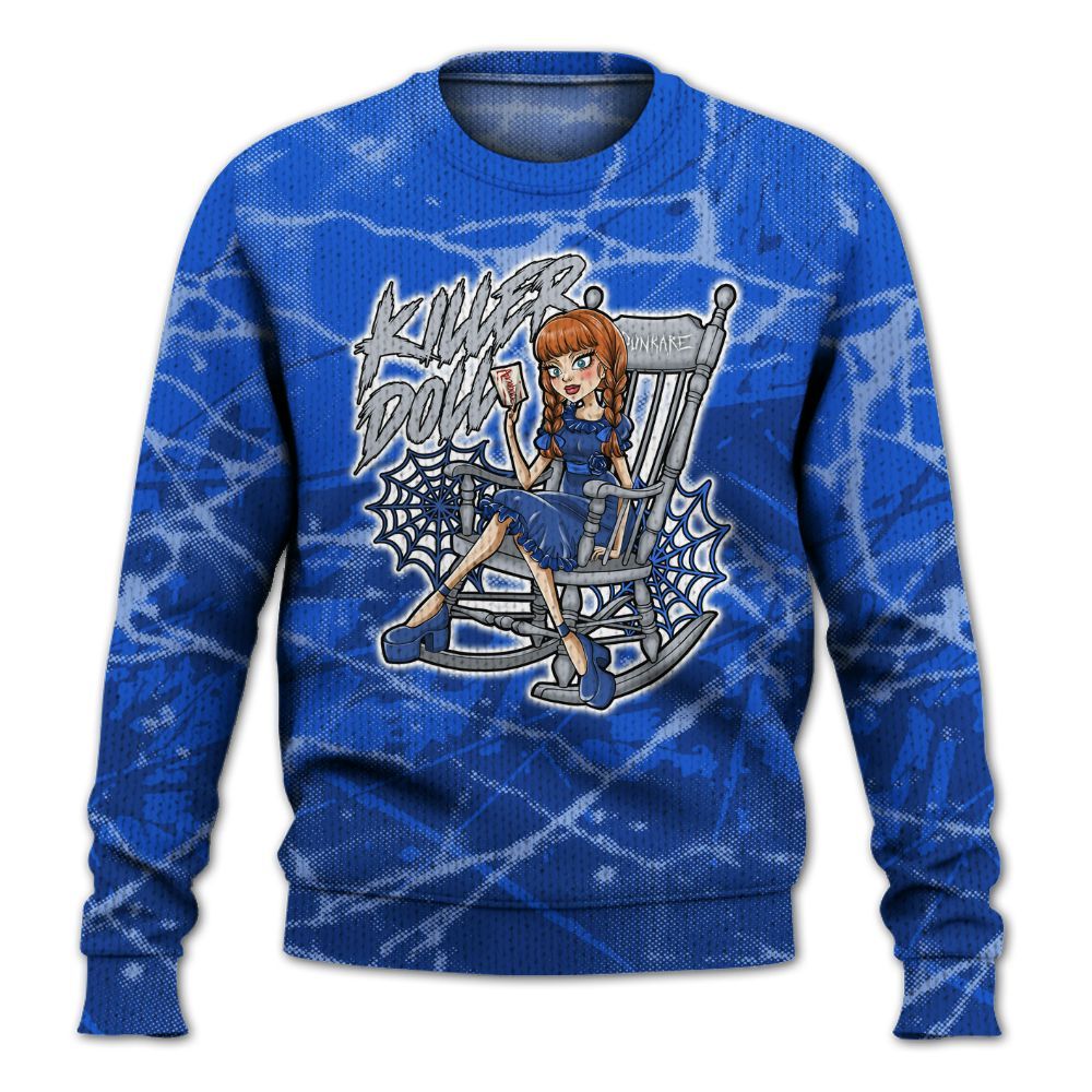 Knitted Sweater To Match Air Foamposite One Royal - Killer Doll-A Halloween Profound