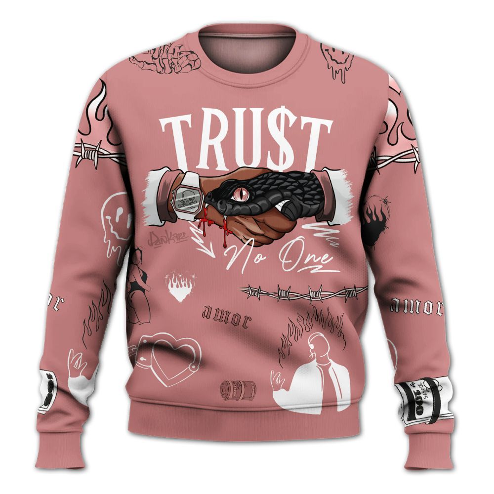 Sweatshirt To Match Low OG Rust Pink 1s - Snake Trust No One All Over Print