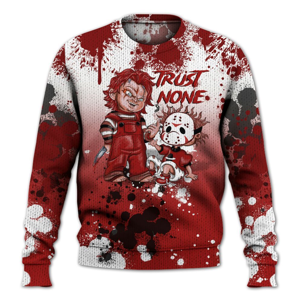 Knitted Sweater To Match Red Taxi 12s - Trust No One Scary