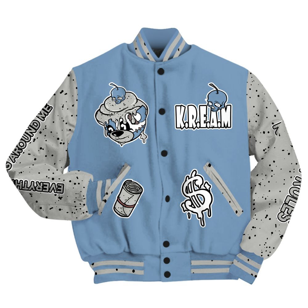 Varsity Jacket To Match University Blue 4s - Loot Bear All Over Print