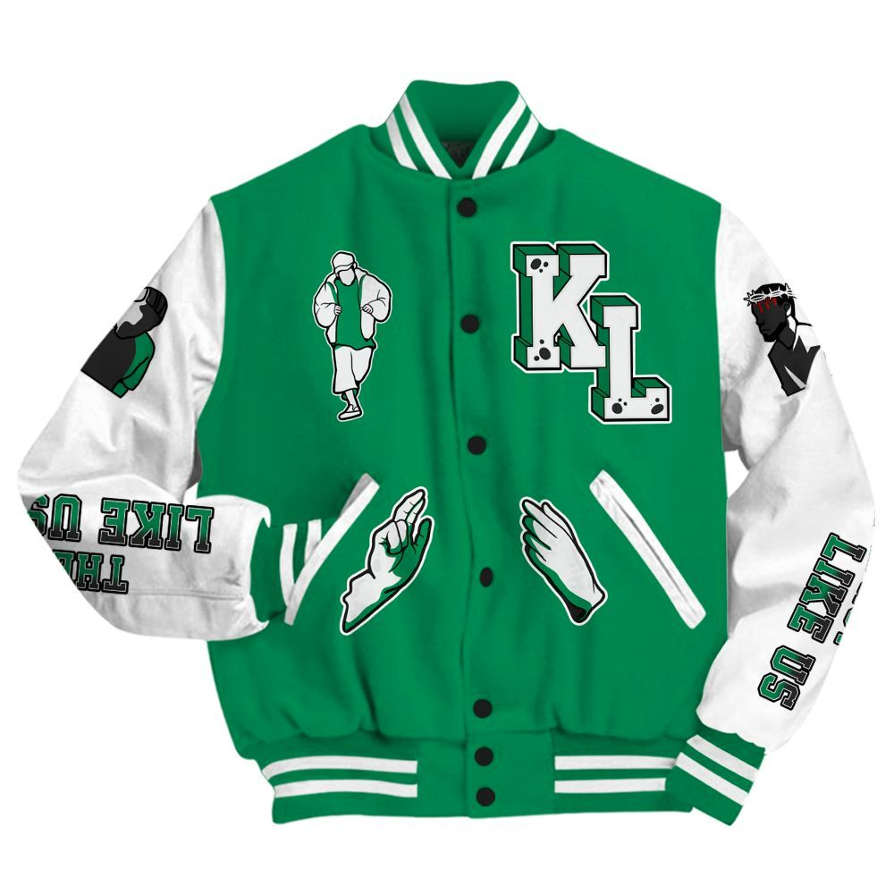 Varsity Jacket To Match Mid Lucky Green 1s - Dislike Us Graphic All Over Print