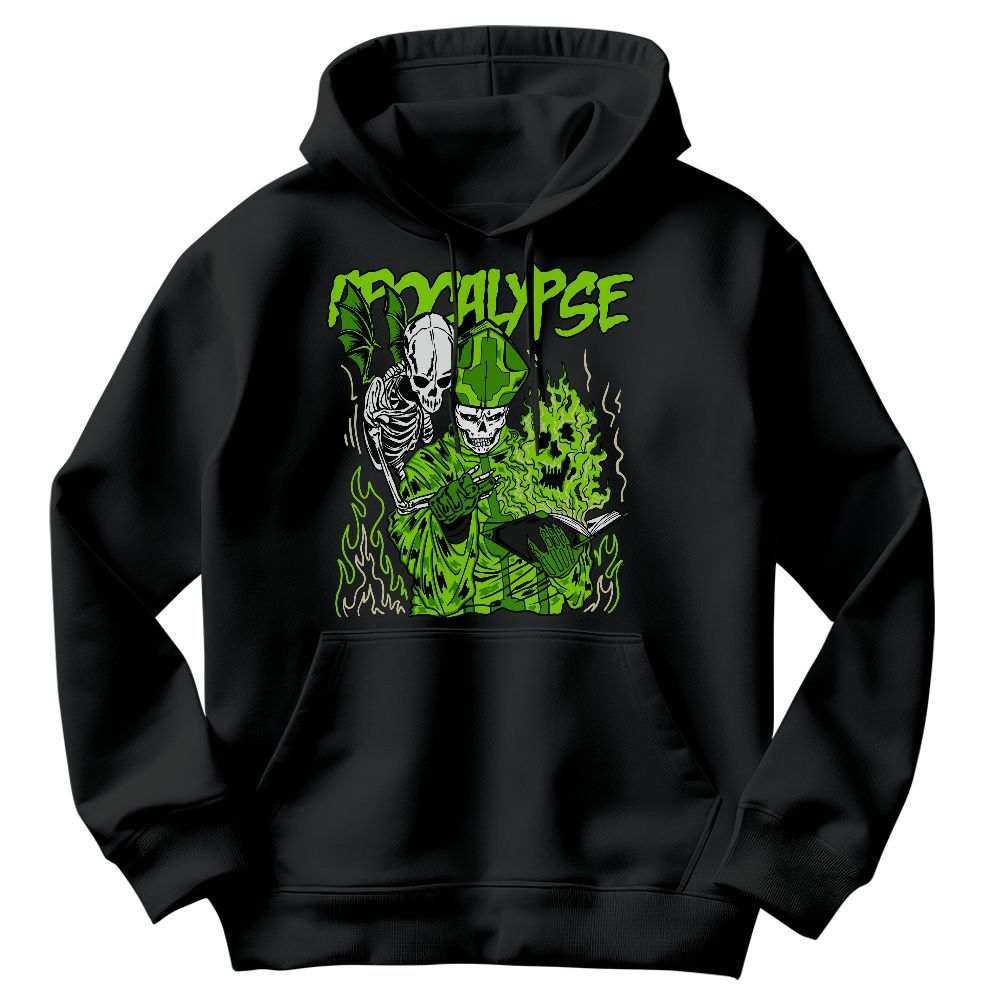 Sweatshirt To Match Electric Green 6s - Apocalypse Skeleton Graphic