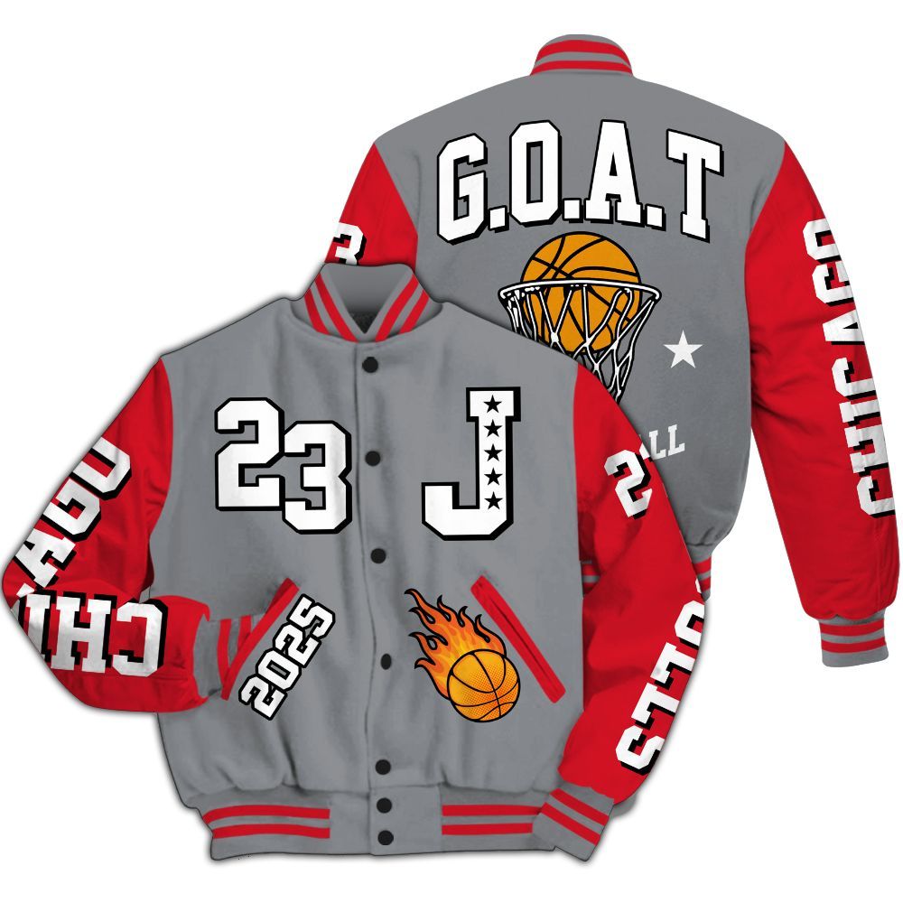 Varsity Jacket To Match Black Cement 3s - Chicago 23 Basketball All Over Print