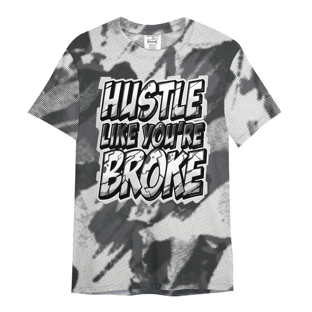 Shirt To Match White Thunder 4s - Hustles Like Broke Abstract All Over Print