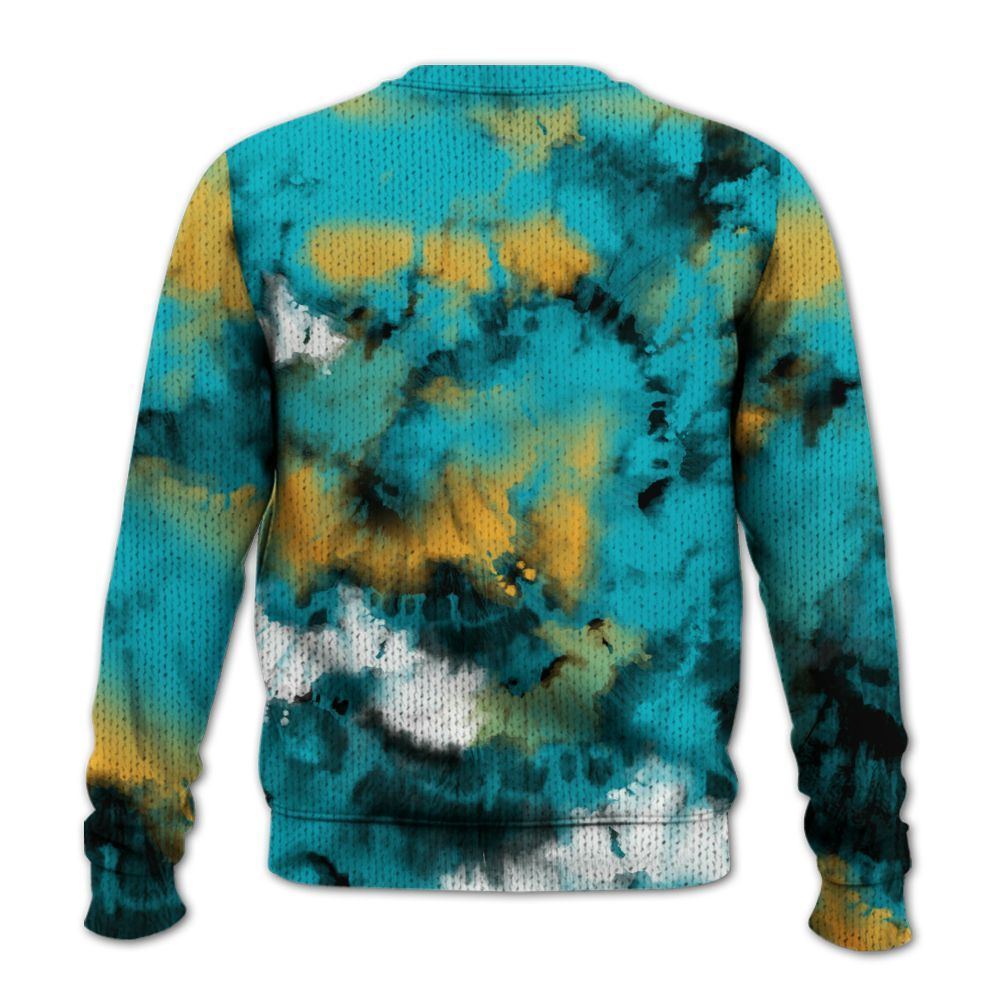 Knitted Sweater To Match Retro Aqua 5s - SNEAKER Girl Money Drip Tie Dye