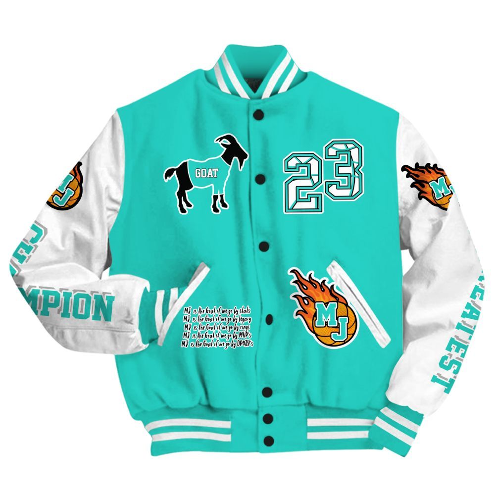 Varsity Jacket To Match Dunk Low Clear Jade - 23 G.0.A.T Jump Up Basketball All Over Print