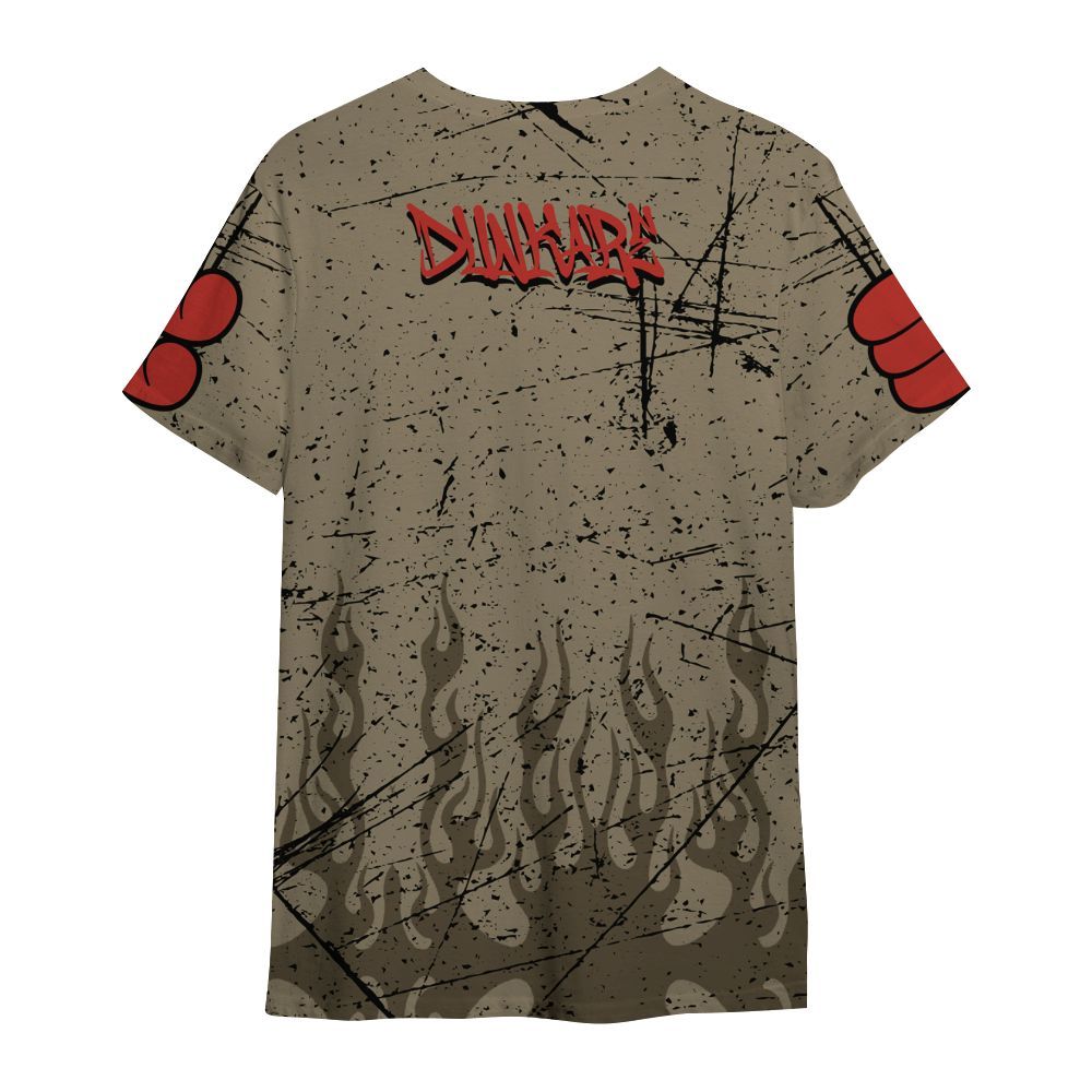 Shirt To Match Olive 9s - Stand Business Graffiti All Over Print