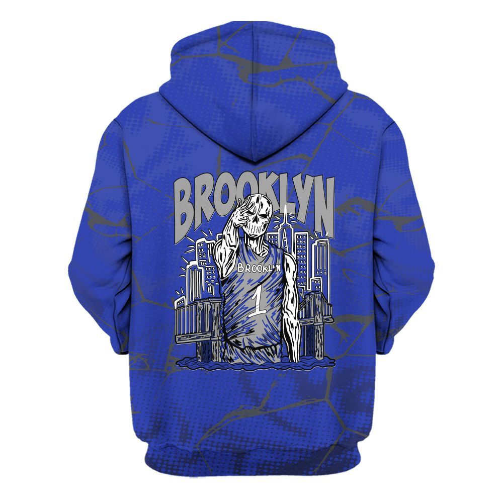 Hoodie To Match Air Max Plus Black Racer Blue - Brooklyn's Skeleton Crack All Over Print
