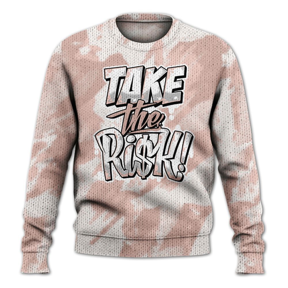 Knitted Sweater To Match Low Legend Pink 11s - Take Risks Abstract