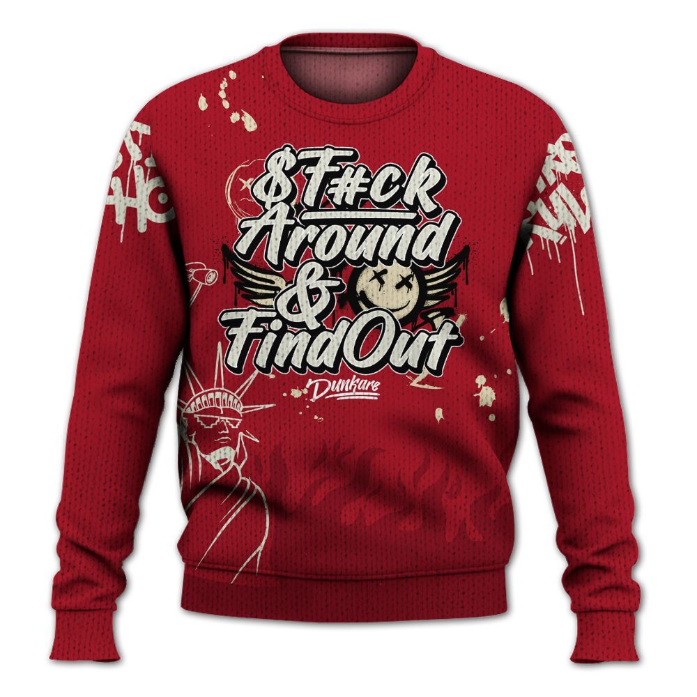 Knitted Sweater To Match 2025 High OG Cinnabar 1s - Graphic Fck Around Find Out
