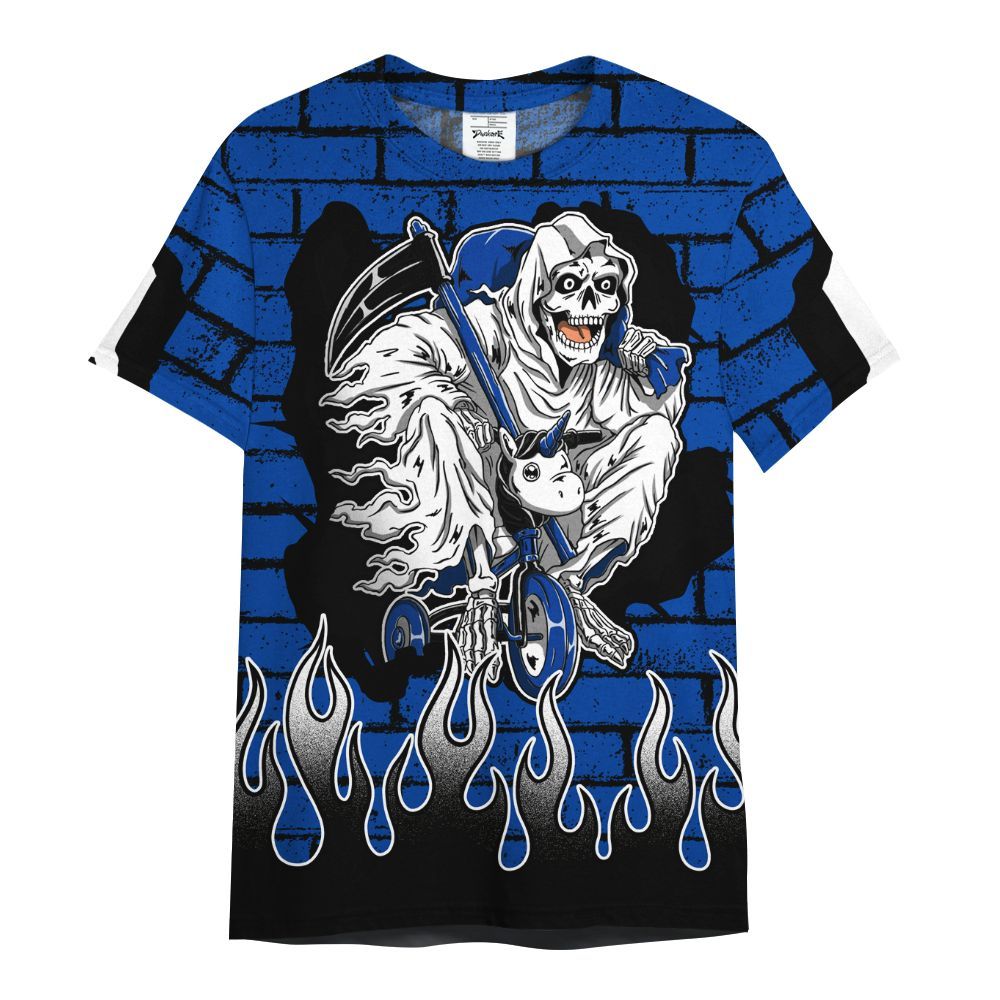 Shirt To Match Hyper Royal 12s - Self Make Skeleton Crashed All Over Print