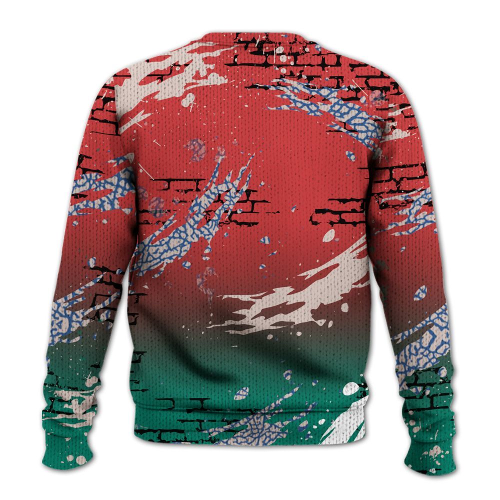 Sweater To Match Retro Chalk & Track Red 3s - Values Of Loyalty Drip Graphic