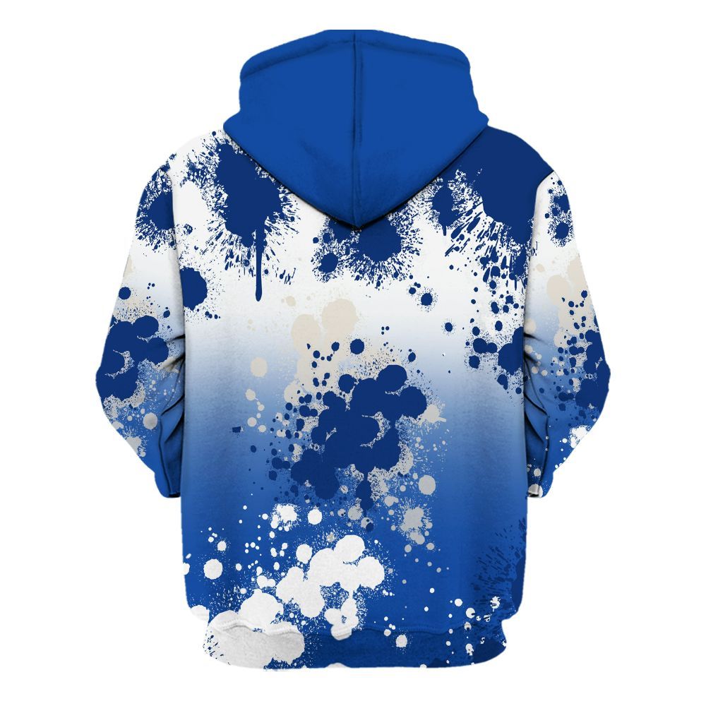 Hoodie To Match Low Game Royal 1s - God Blessed Ink Drip All Over Print
