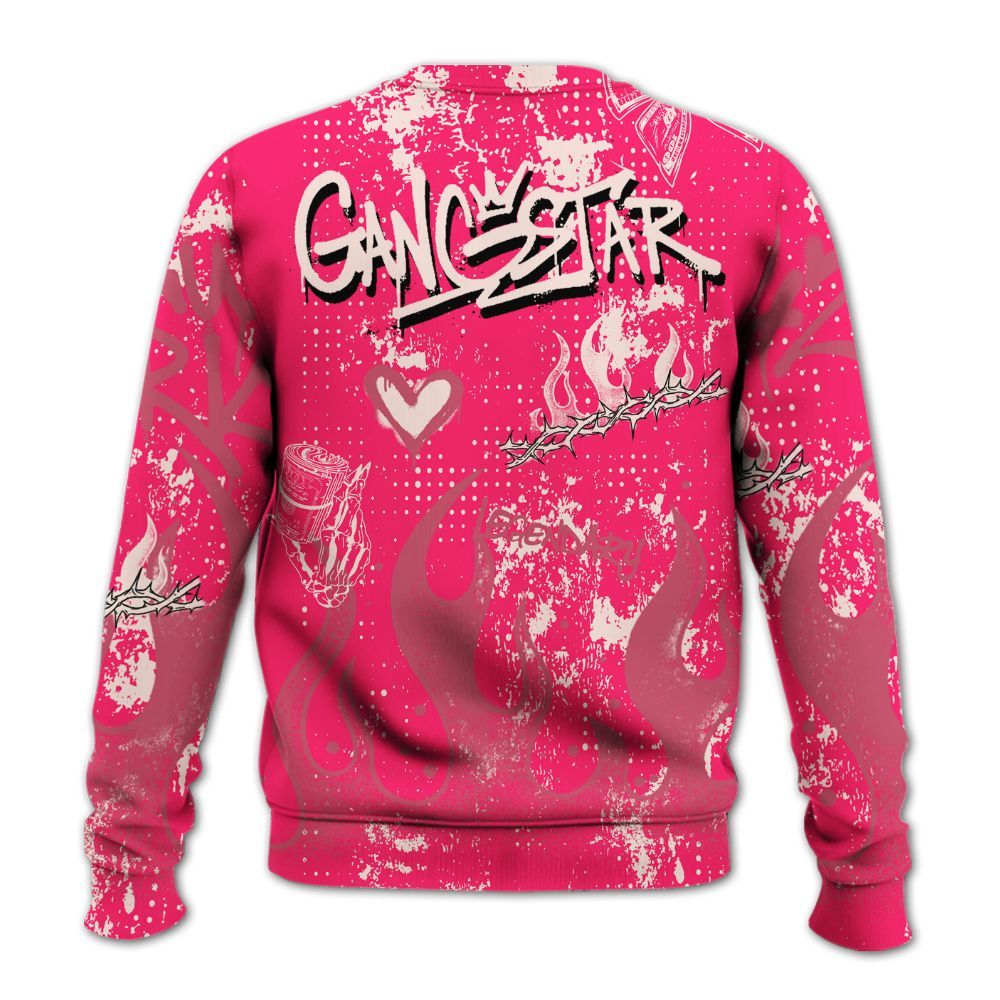 Sweatshirt To Match A'One Hyper Pink Shirt, Lucky Money Paid In Full Graffiti All Over Print