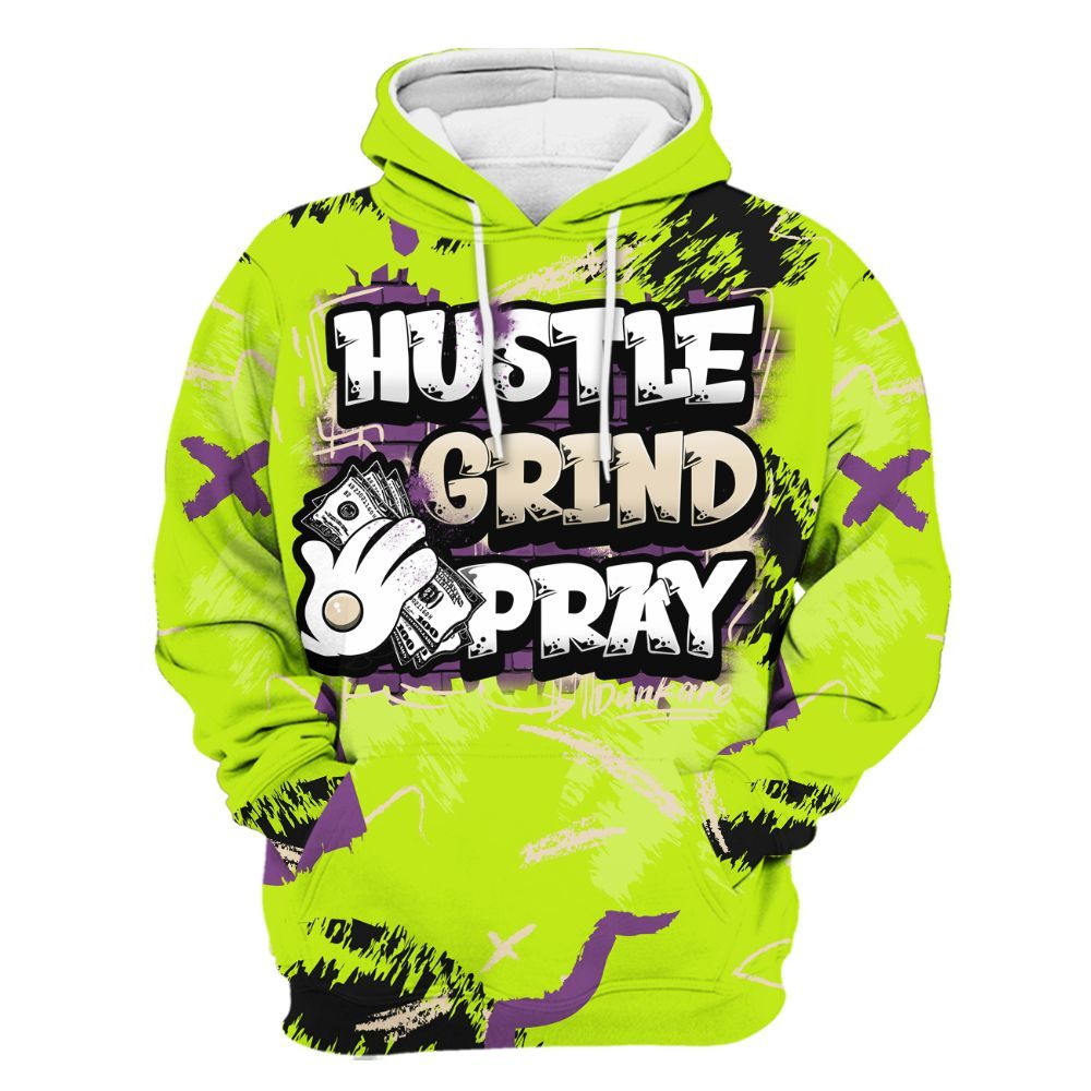 Hoodie To Match GS Black Barely Volt 11s - Hustle Grind Pray Graphic Street Style All Over Print