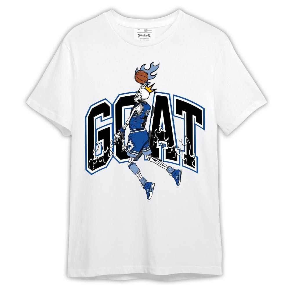 Shirt To Match Low Space Royal 11s - G.O.A.T Skeleton Fire Shirt Outfit