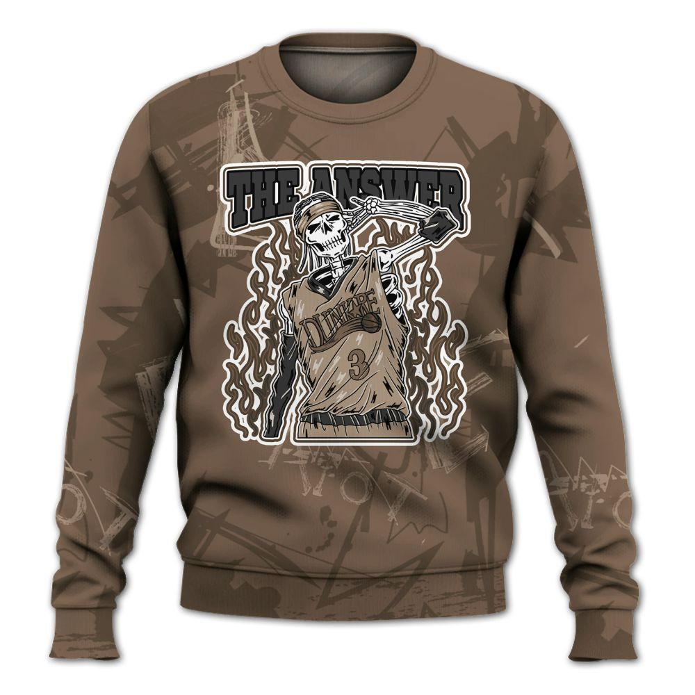 Sweatshirt To Match Dark Mocha Jack - Allen Answer Skeleton Messyz All Over Print