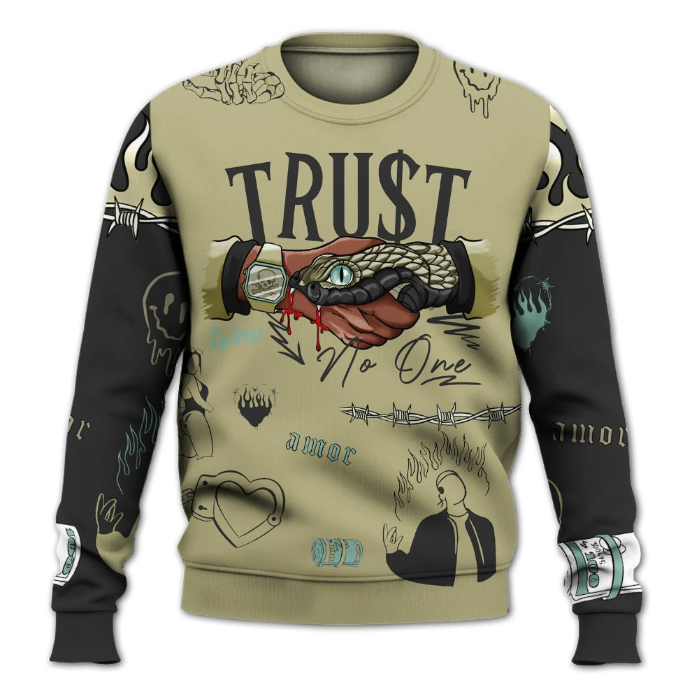 Sweatshirt To Match Dunk Low Suede Olive Aura - Snake Trust No One All Over Print