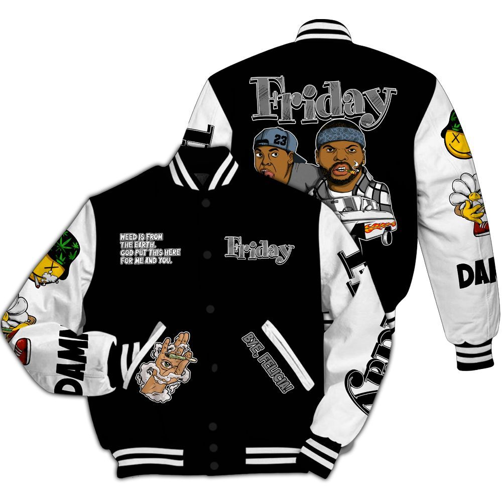 Varsity Jacket To Match Black Chrome 6s - Friday Sneaker Stress Style All Over Print