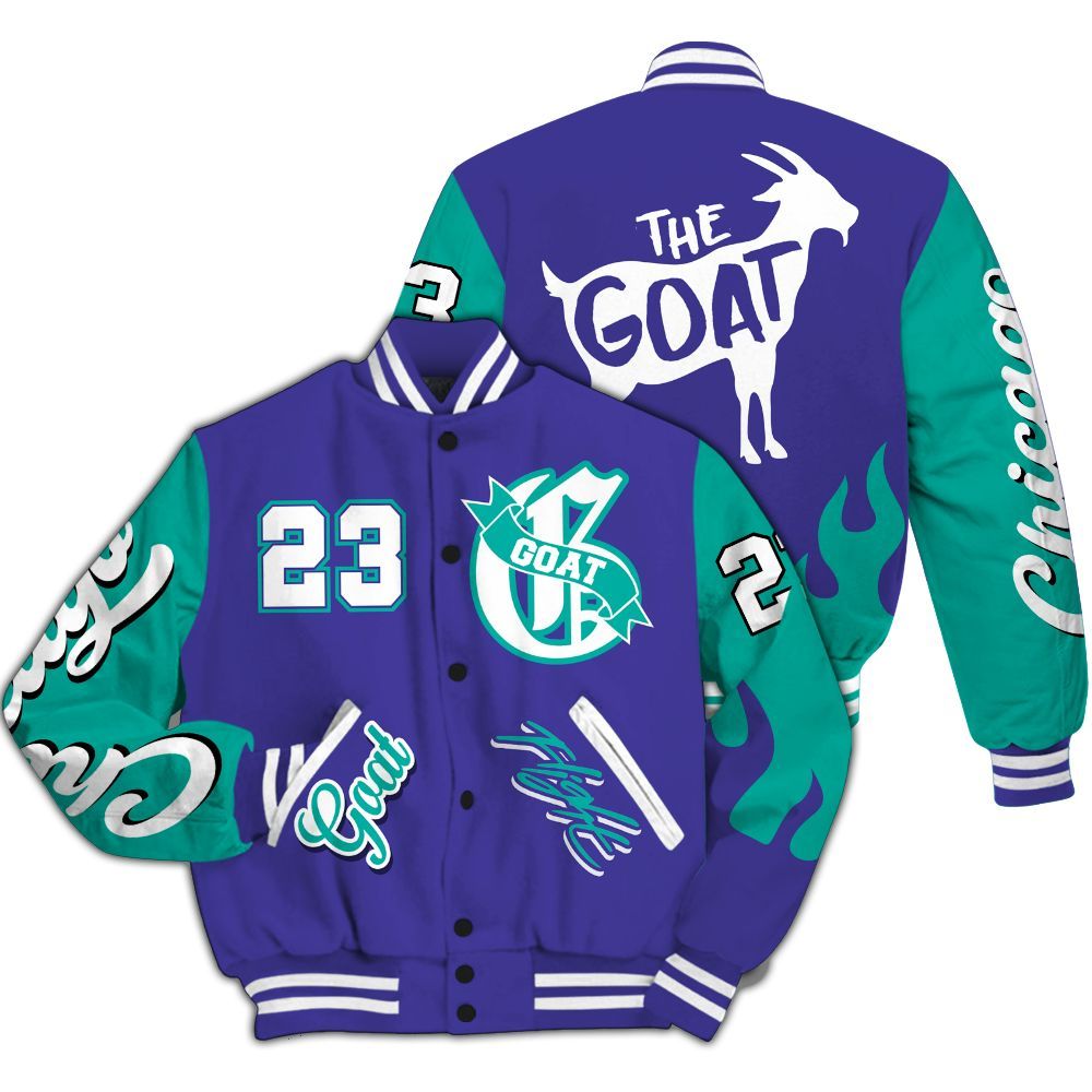 Varsity Jacket To Match Retro Grape 5s - The G.O.A.T Streetwear All Over Print