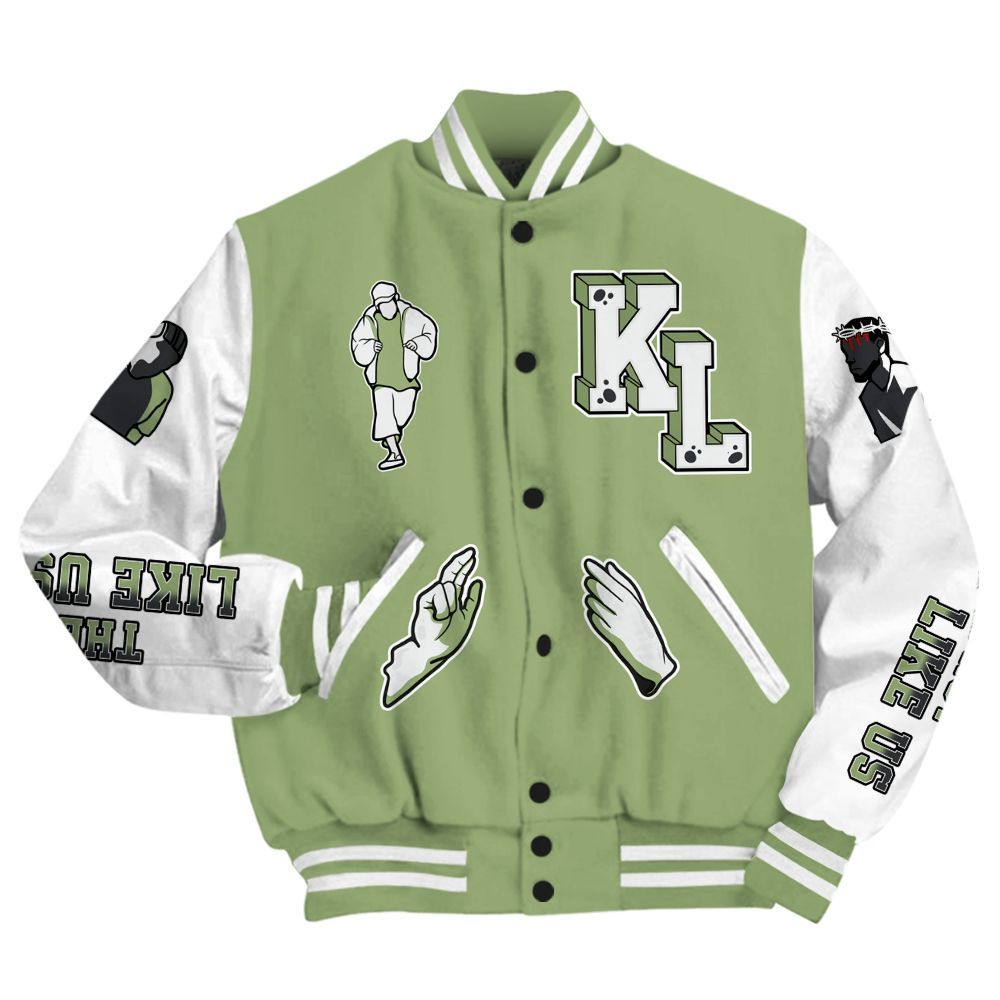 Varsity Jacket To Match Oil Green 4s - Dislike Us Graphic All Over Print