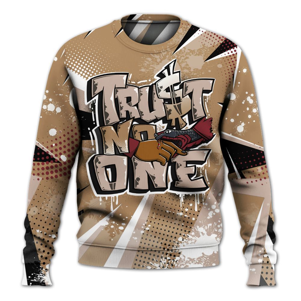 Sweatshirt To Match Kobe 4 Gold Medal - Poly Trust No One Dripping All Over Print