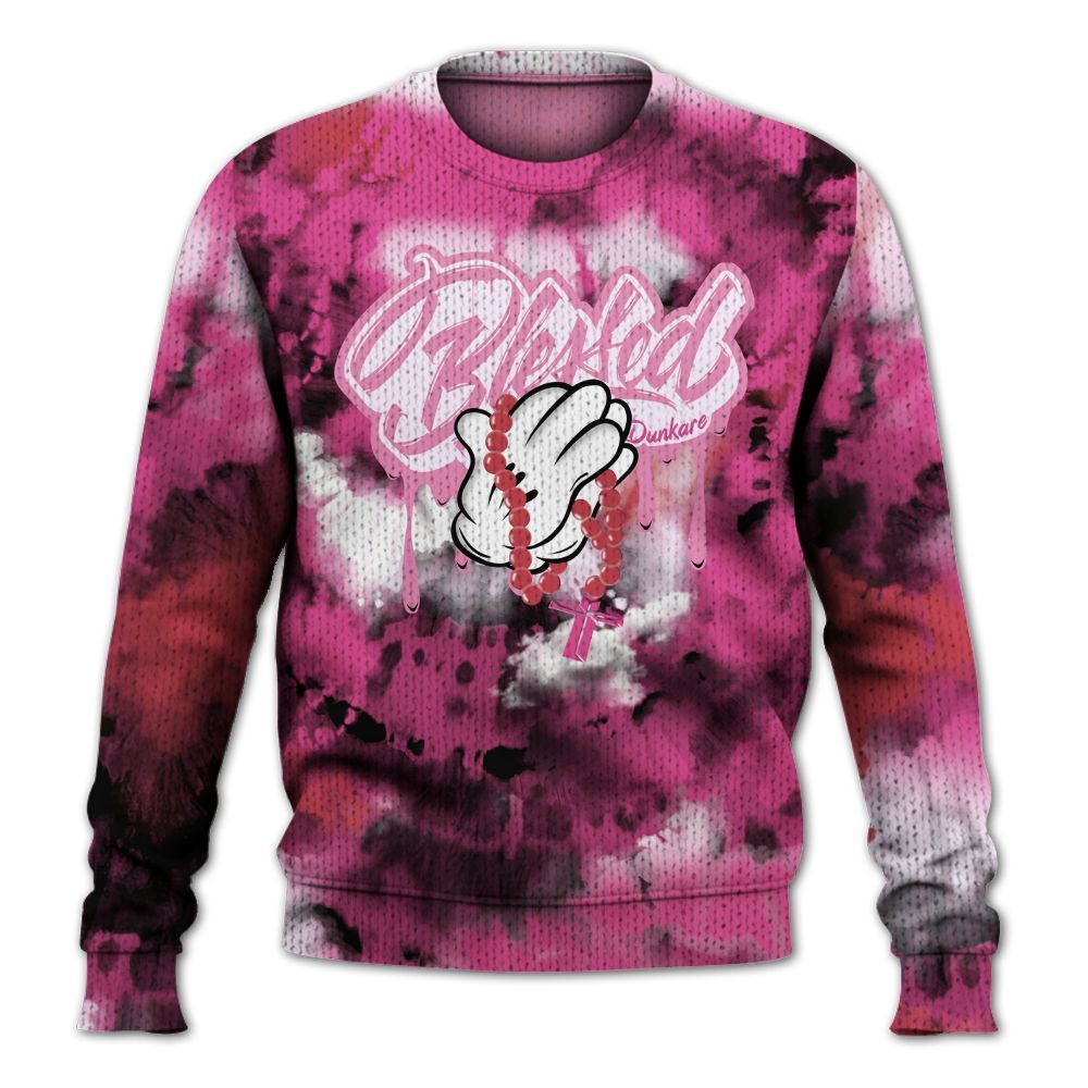 Knitted Sweater To Match KD 4 Aunt Pearl - God Blessed Tie Dye
