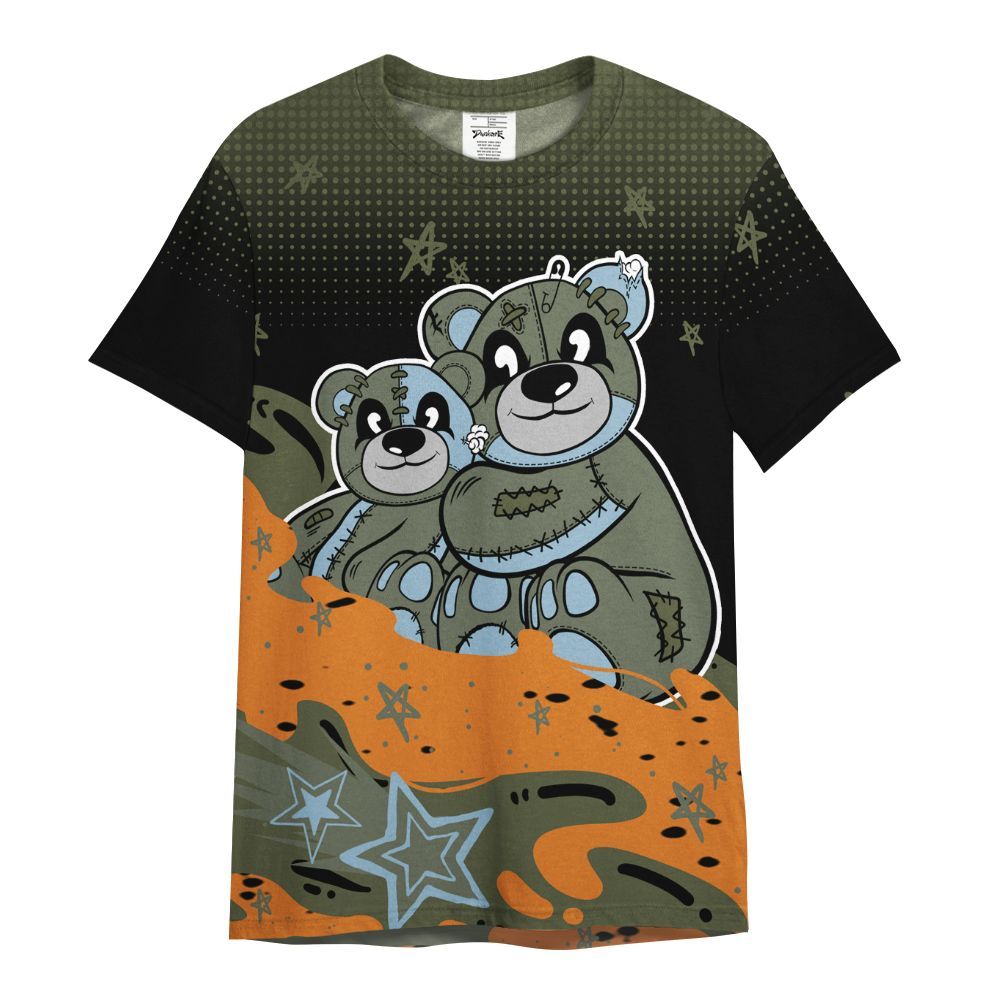 Shirt To Match Olive 5s - Sincere Fondness Bear Stars All Over Print