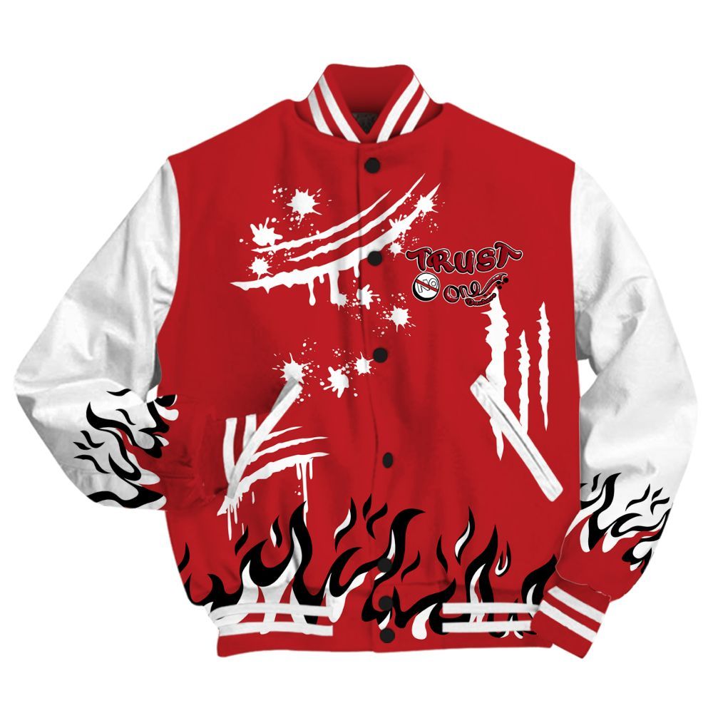 Varsity Jacket To Match Retro Cherry 12s - Graphic Trust No One All Over Print