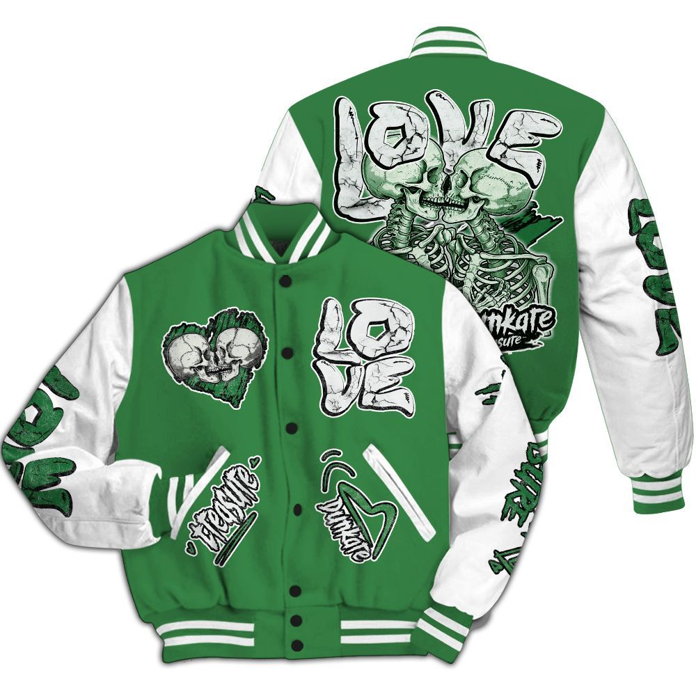 Varsity Jacket To Match Lucky Green 1s - Skull Bear All Over Print