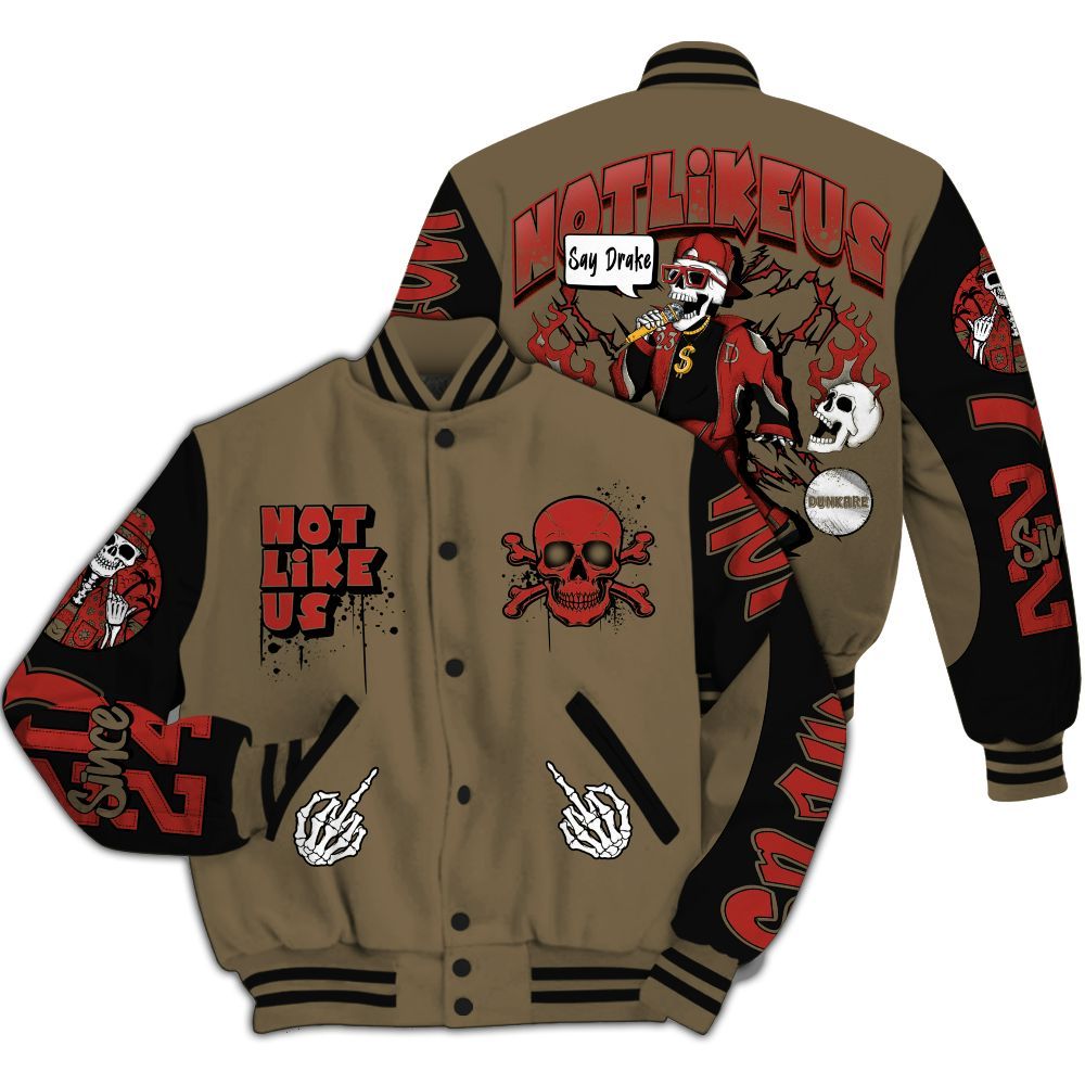 Varsity Jacket To Match Olive 9s - Don't Like Us All Over Print