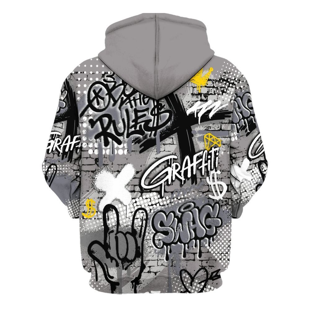 Hoodie To Match Cool Grey 11s - True It Real Graffiti Streetwear All Over Print