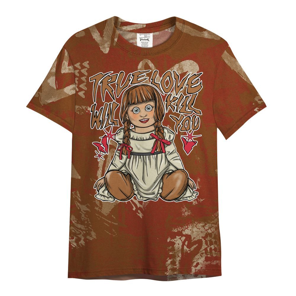 Shirt To Match Archaeo Brown 5s - Genuine Loves Bear Heart Grunge All Over Print