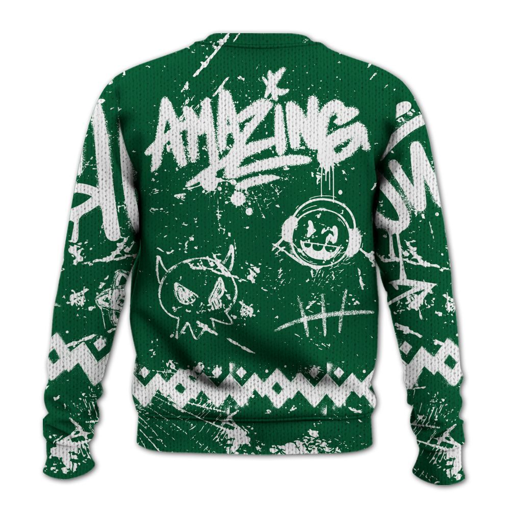 Knitted Sweater To Match High Gorge Green 1s - Friday Sneaker Crayon