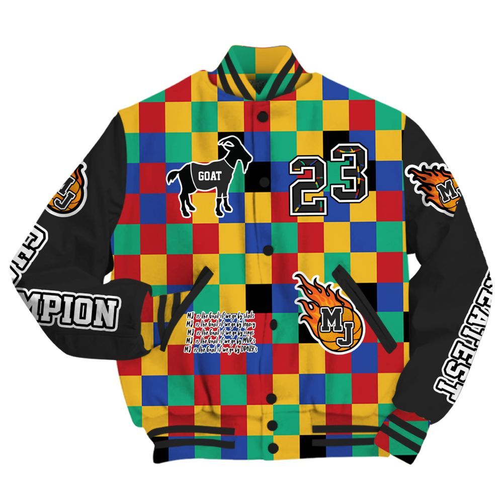 Varsity Jacket To Match Air Rainbow Weave - 23 G.0.A.T Jump Up Basketball All Over Print