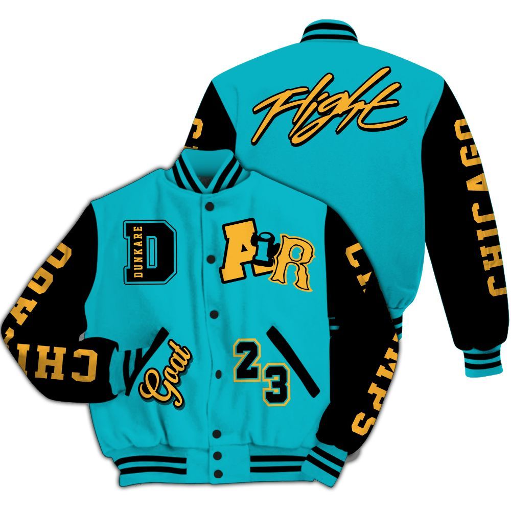 Varsity Jacket To Match Retro Aqua 5s - AIR Number 23 GOAT All Over Print